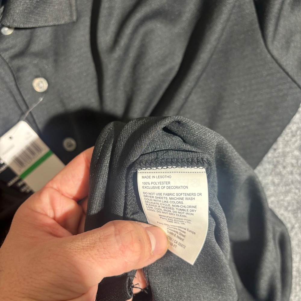 PGA Tour Mens Golf Polo Shirt Black Caviar Textured Short Sleeve Size Large NWT - Picture 9 of 9